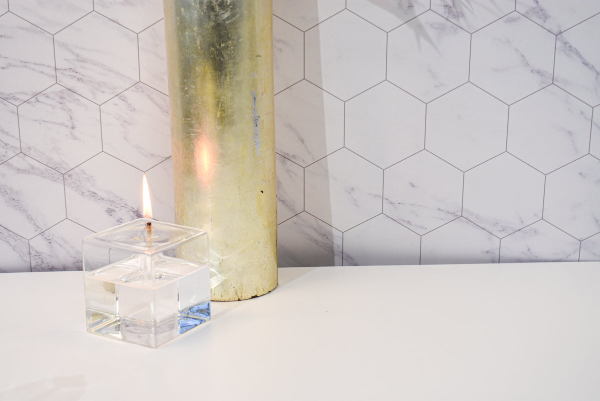 Crystal Clear Cube Handcrafted Glass Candle