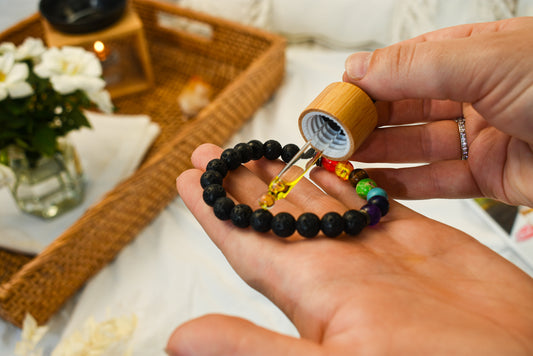 Chakra Lava Stone Bracelet